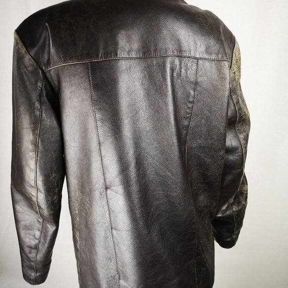 Real leather vintage leather jacket - Picture 4 of 4